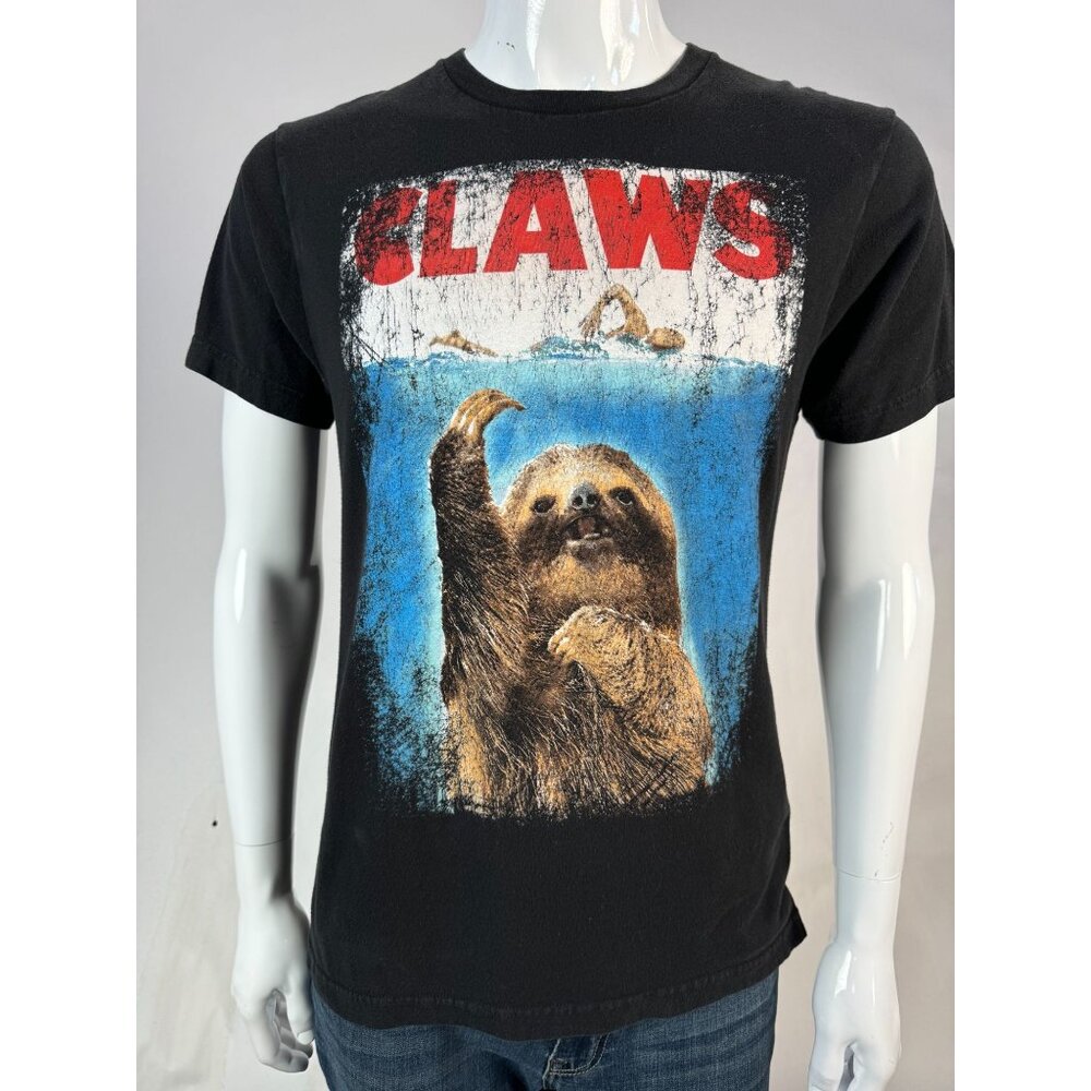 Sloth "Claws" Graphic Black T-Shirt Medium
